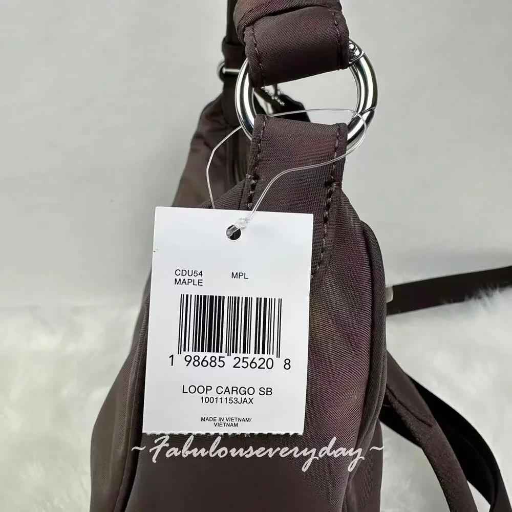 Coach Cargo Shoulder Bag Crossbody In rPET/Silver/Maple CDU54 NWT